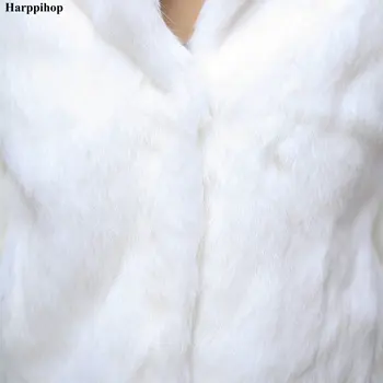 Harppihop2022 Novi Kaput Od prirodnih Кроличьего Krzna, ženska jakna od prirodnih кроличьего krzna, Zimska Меховое Kaput, individualni Ovratnik-satna velike veličine