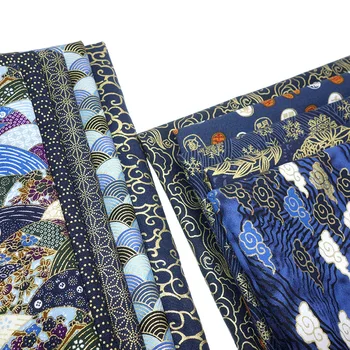 50 cm * 145 cm, Tamno plava Pamučna Tkanina Na Pola Metra Japanski Šivanje Tkanine Za DIY Kimono Materijala Za ručni rad Za Djecu