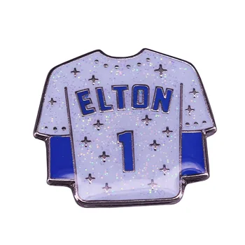 Эмалевая pin Elton John broj 1 s plavim sjajnim ikone iz jerseya