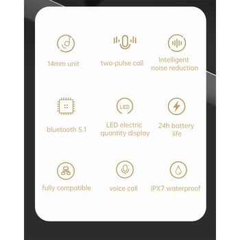 TWS Slušalice su Bežične Bluetooth 5.1 Slušalice IPX7 Vodootporan Sportski Slušalice Slušalice Sa redukcijom šuma