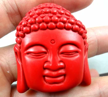 45*33 mm Besplatna dostava Kineski Crveni Organska Cinober privjesak ogrlica Buddha glavu ručni rad