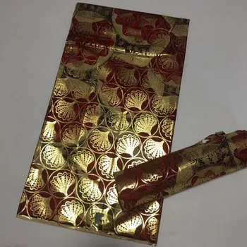 Nova Afrička Zlatna Vosak Tkanina Pamuk Visoke Kvalitete Nigerijski Tkiva Zlatni Voštana Print Ankara Batik Za Šivanje 6 Metara