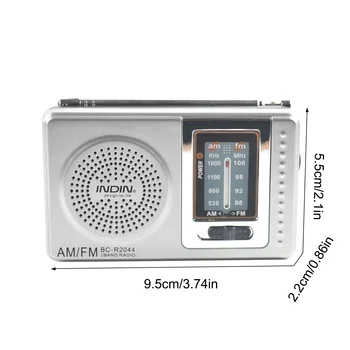 Džepni radio AM FM Za starije osobe Džepni radio na baterije uz glasan zvučnik Jak prijem Jednostavan za korištenje Slušalice od 3,5 mm