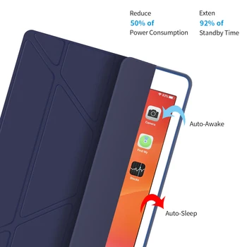 Za iPad 10,2 Torbica 2021 2020 2019, Višeslojni smart-torbica od umjetne kože sa držačem Za iPad 8th 9th 7th generacije Torbica A2197 A2270