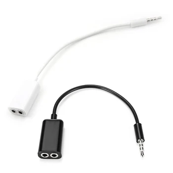 1 kom. Universal Audio kabel 3,5 mm, Dvostruko Slušalica S Y-neck Разветвителем, kabel, Kabel, Adapter, priključak, lako nositi sa sobom, Bijela, Crna