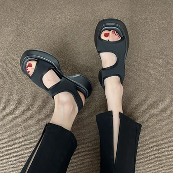 Ženske Sandale na platformu, Ljetni Noviteti 2022 godine, Trendy Prozračna Sandale s debelim potplatima, Nadvoji Čarobni Tjestenina, Rimske Sandale