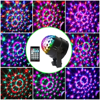 STRANAC 4 W 15 Boja Zvuk Aktiviran Kristalna Magija Loptu RGB Led svjetlosni Efekt Večernje Scene DJ Disco Lampa Sa Daljinskim upravljačem