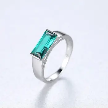 PAG & MAG Stvorio Pravokutni Ruski Nano Smaragd Prsten Za Žene Iz Ovog 925 Sterling Srebra Korejski Vjenčani Prsten, Nakit SR0152