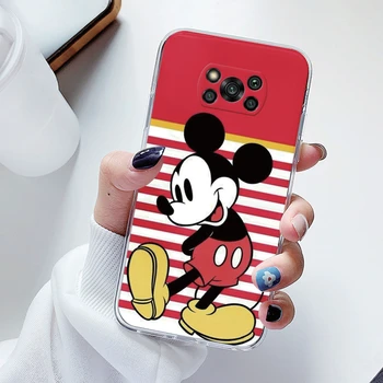 Mickey Mouse Transparentno Anime Torbica Za Telefon Poco X3 Pro PocoX3 NFC Torbica Coque Soft Luksuzne Presvlake Za Xiaomi Poco X3 U Obliku Školjke, Crtani film