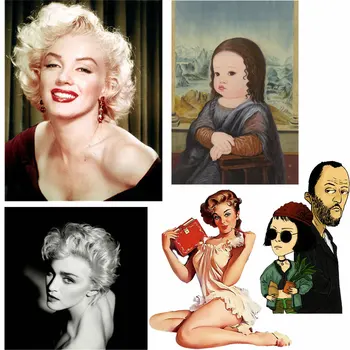 Monroe je Mona Lisa Željezne Obloge za Odjeću Термоадгезивные Нашивки na Odjeću Ukrasne Naljepnice Diy Ženska Нашивка za majice