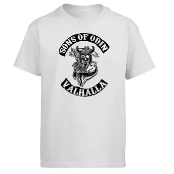 T-shirt Odin Vikings, Muška t-shirt Son Of Odin, Ljetne Majice kratki rukav, crna Majica Gone to Valhalla, majice Sons Of VikingChapter
