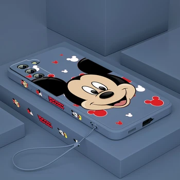 Mickey Mouse Ljubav Minnie Za Samsung Galaxy S21 S22 S20 S10 Napomena 20 10 Ultra Plus Pro FE Lite 5G Tekući Lijevo Ropes Torbica Za Telefon