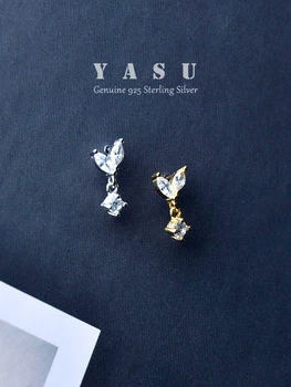 Yasu Srebra 925 Mini Diamond Naušnice-Roze Za Žene Fin Sjajne Naušnice Elegantan Svadbeni Nakit Pribor Pokloni