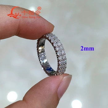 2 mm 3 mm okrugli bijeli муассанит Vječnost Grupa Prilagođene Tehničke Karakteristike prsten 925 Sterling silver Nakit Prstenje Angažman