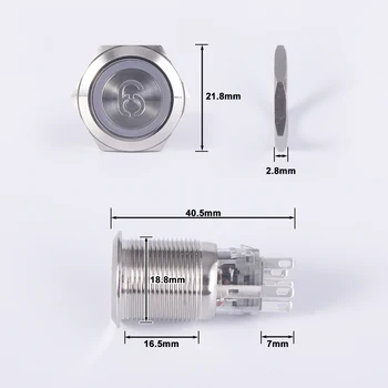 19 mm Instant Reset Vodootporan Metalni Gumb Prekidača Broj Led Slova 0 1 2 3 4 5 6 7 8 9 10 OK Dizalo Dizalo na red