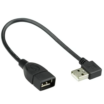 10 cm 20 cm 40 cm 90 stupnjeva prema Gore i dolje, Lijevo i desno Kut USB 2.0 A Muški na USB Ženski Produžni Adapter Crni kabel