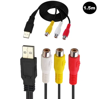 1 kom. USB Priključak NA 3 RCA Ženski Adapter Audio Video Konverter, AV priključak, A/V Kabel USB NA RCA Kabel Za HDTV TV Tv Kabel Kabel