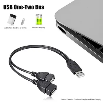 USB 2.0, Muški na dva USB Ženski Koncentrator Podataka Adapter za Napajanje Usb Razdjelnik Y-Razdjelnik USB kabel za Punjenje Kabel Produžni Kabel
